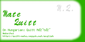 mate quitt business card